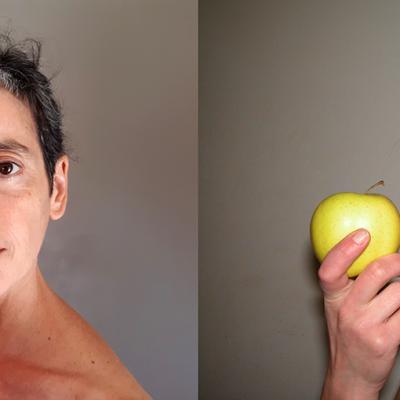 Portrait à la pomme