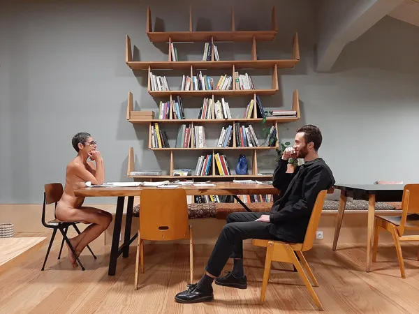 Avec Guillaume Bloget, et son étagère Ourou