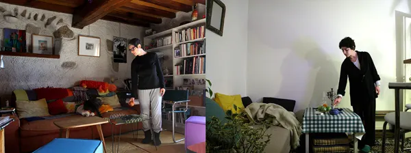 Dans le salon, la cigarette sur le cendrier.. Elle fume beaucoup. Rien sur les mûrs du salon, c'est tout nu.
Ensuite, il y en partout. J'évite, un peu, de fumer, je préfère manger des pommes autres que Golden.
