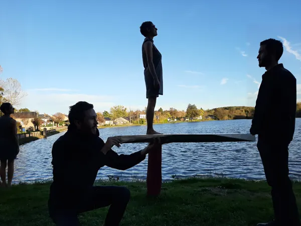 Guillaume Bloget et sa maquette de kayac