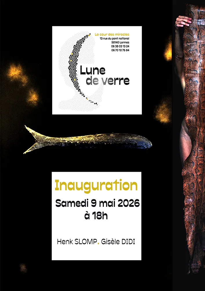 Carton d’invitation : inauguration de Lune de Verre, samedi 9 mai 2026 à 18h